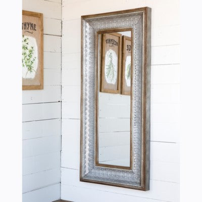 Train Station Embossed Tin Mirror