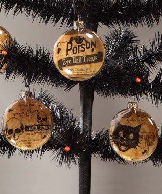 Halloween Vintage Label Ornaments