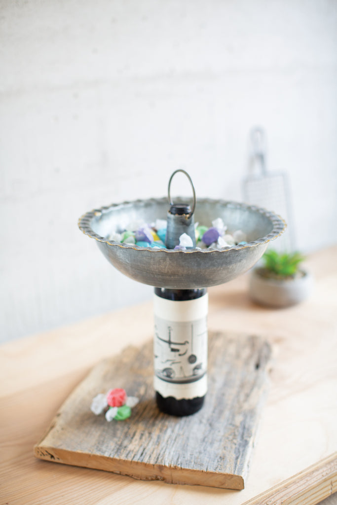 Bottle Topper Zinc Serving Bowl