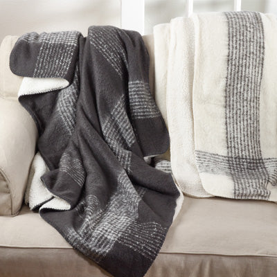 Faux Mohair Plaid Throw - 50