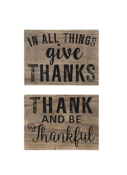 Wooden Thanksgiving Block Sign