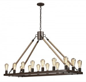 Reclaimed Rope Rectangle Chandelier