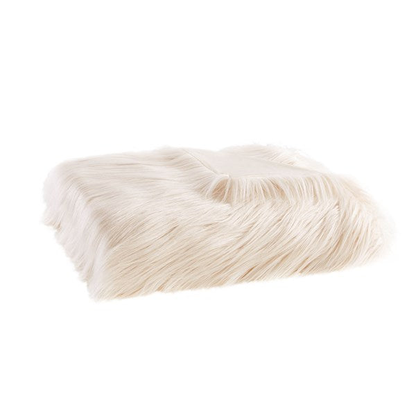 Ivory Faux Fur Throw