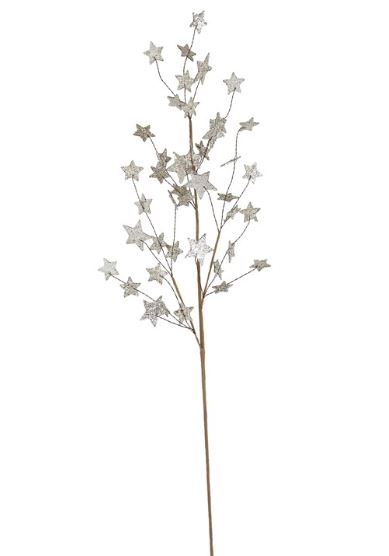 Silver Glittered Star Spray