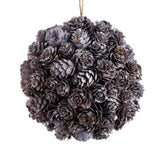 Grey Pinecone Ball Ornament