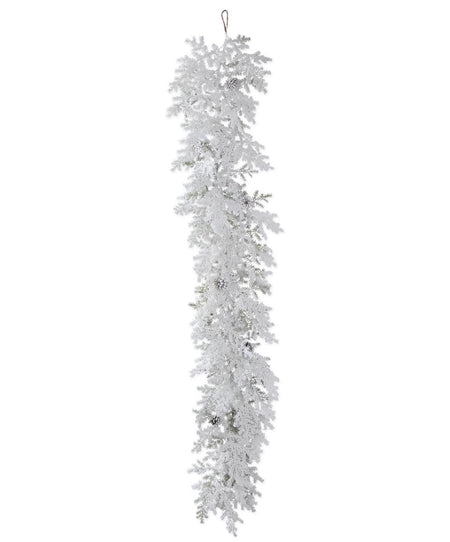 Silver Glittered Star Garland - 72"L