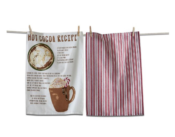 Hot Cocoa Recipe Dishtowel Set