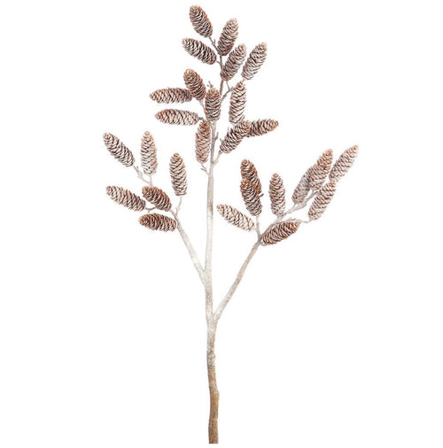 Iced Brown Pinecone Spray - 40"