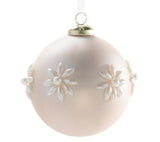 Pink Pearl Flower Glass Ball Ornament