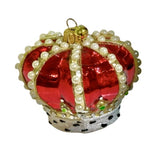 Red crown ornament with pearls