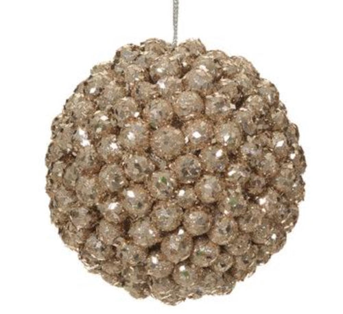 Gold Glitter Berry Ball Ornament