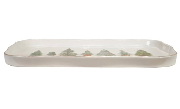 Cutesy Christmas Tree Scalloped Tray