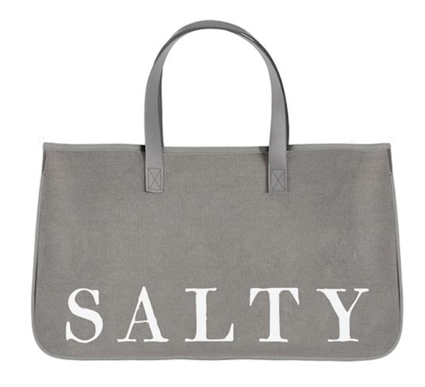 Gray Canvas Totes - White Text