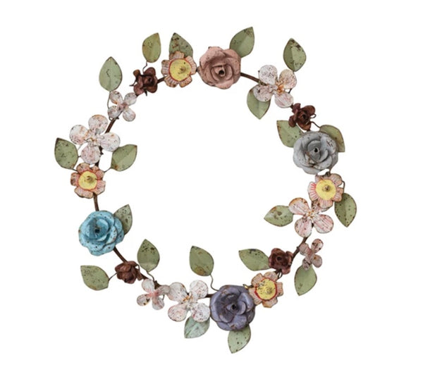 Mixed Floral Metal Wreath