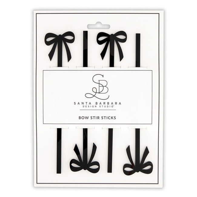 Black Bow Acrylic Stir Sticks