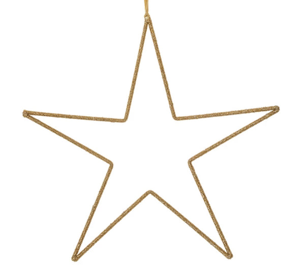 Gold Glass Bead Hanging Metal Star