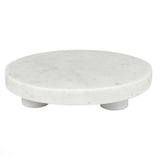 White Marble Round Footed Tray