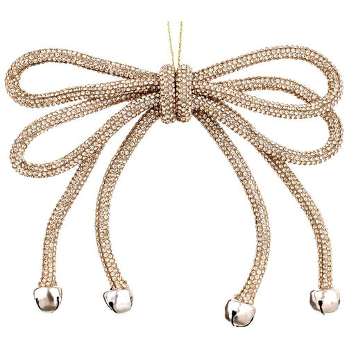 Rose Gold Sparkle Bow Ornament