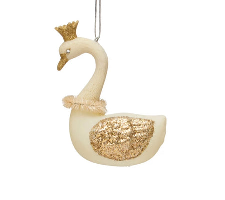 Wool Felt Swan Ornament
