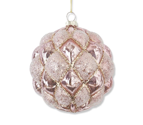 Pink Mercury Hobnail Ornaments