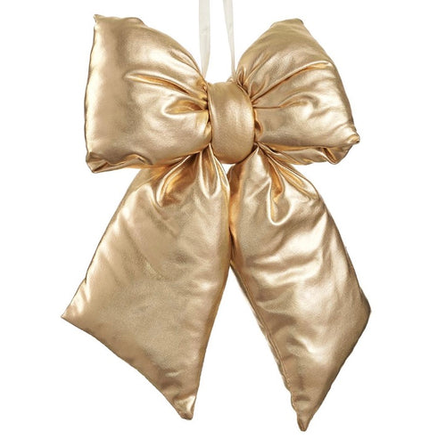 Puffy Metallic Gold Hanging Bow