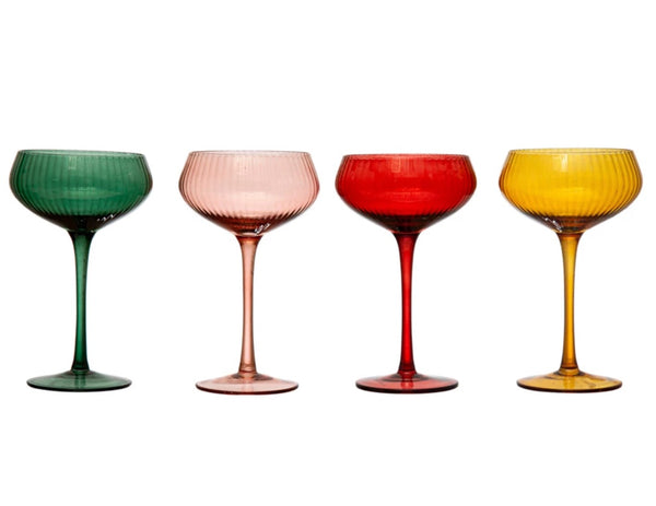 Holiday Color Coupe Glasses - Set of 4