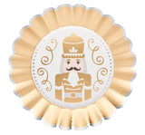 Gilded Nutcracker Wavy Paper Dinner Plates by Sophistiplate