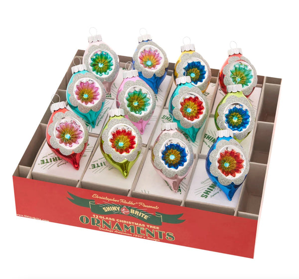 Shiny Brite - Christmas Confetti 1.75" Decorated Reflector Tulips