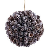 Grey Pinecone Ball Ornament