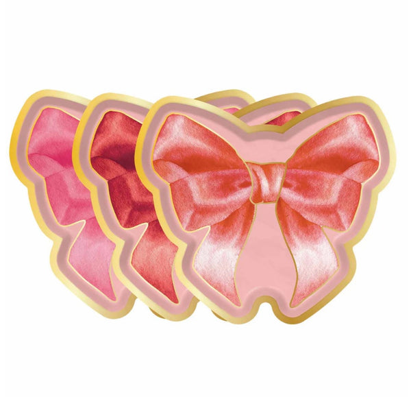 Pink Bows Die Cut Salad Plates by Sophistiplate