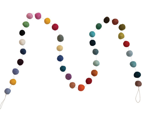 Handmade Wool Felt Ball Garland