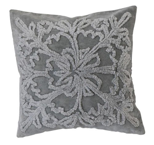 Snowflake Tufted Velvet Pillow