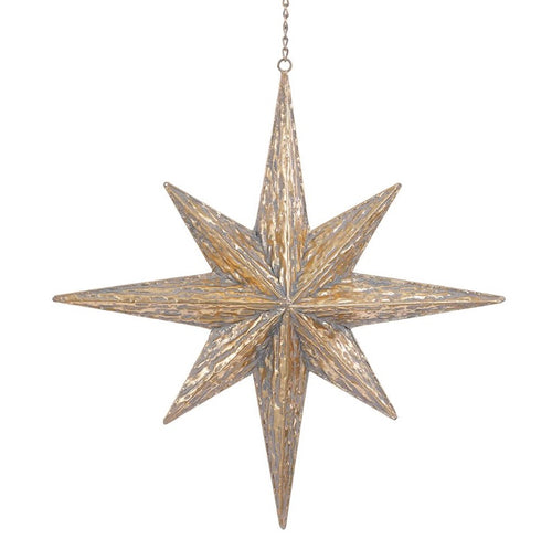 Antique Gold Metal Star of Bethlehem Ornaments