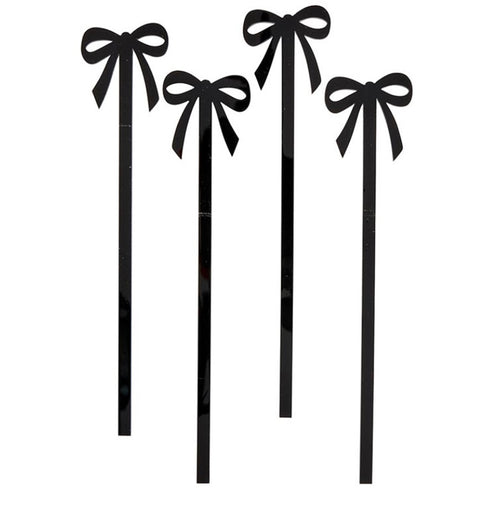 Black Bow Acrylic Stir Sticks