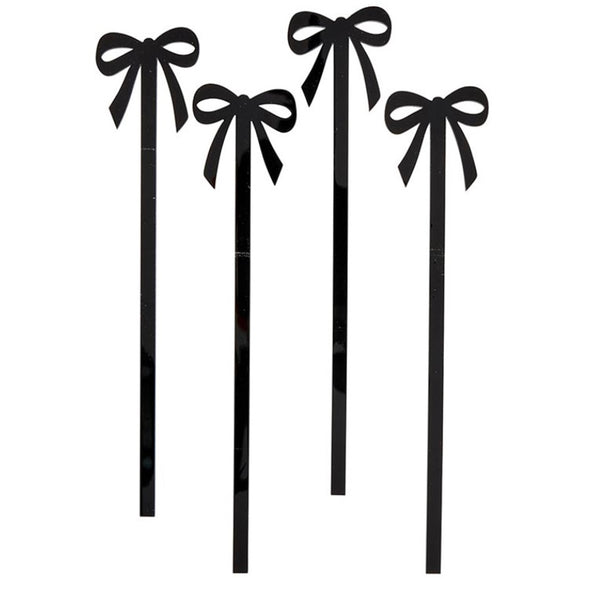 Black Bow Acrylic Stir Sticks
