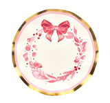 Pink Bows Wavy Paper Salad Plates by Sophistiplate