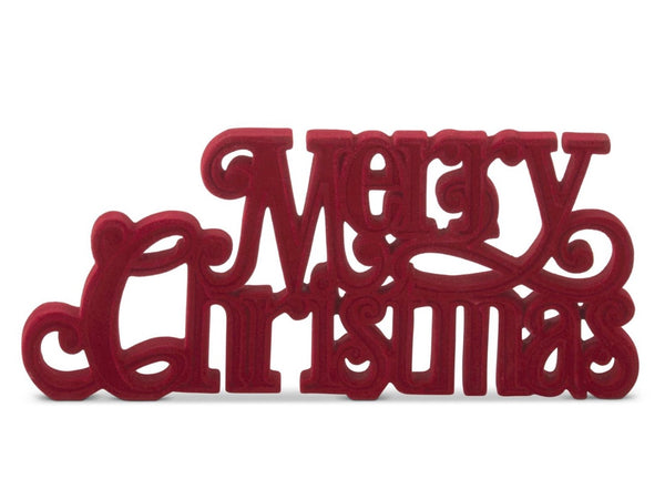 Burgundy Velvet Merry Christmas Tabletop Cutout
