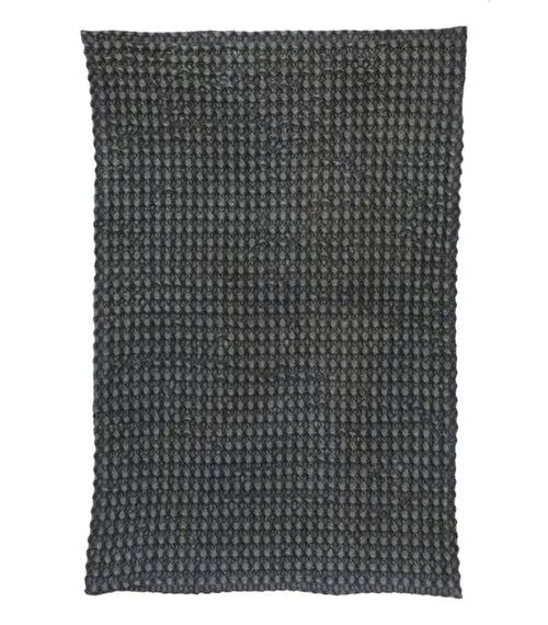 Stonewashed Waffle Weave Tea Towel - Charcoal