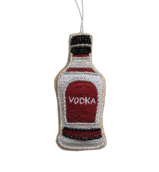 Fabric Vodka Bottle Ornament