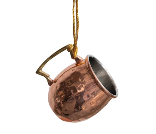 Mini Hammered Stainless Steel Mule Mug Ornament