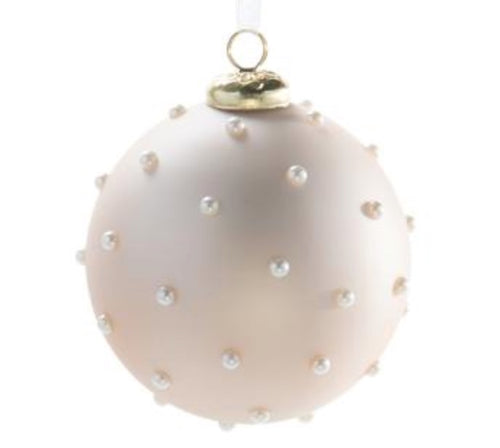 Pink Pearl Glass Ball Ornament