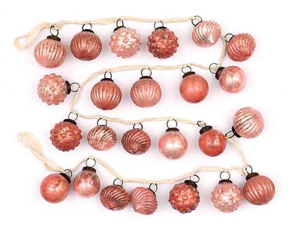 Pink Mercury Glass Ball Garland