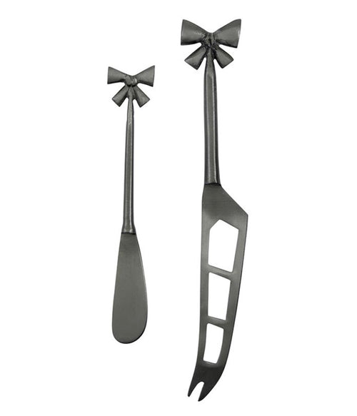 Gunmetal Bow Cheese Knife Set