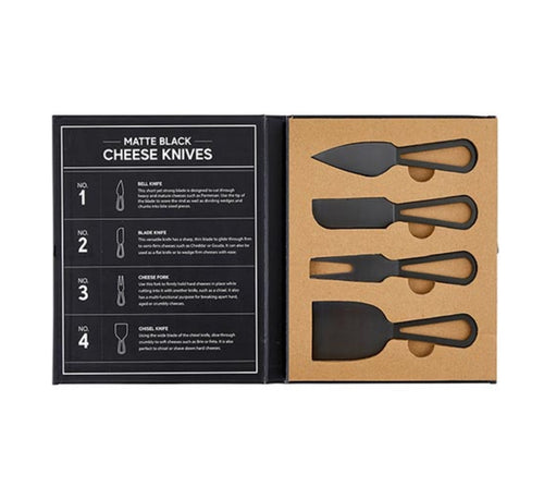 Matte Black Cheese Knife Set