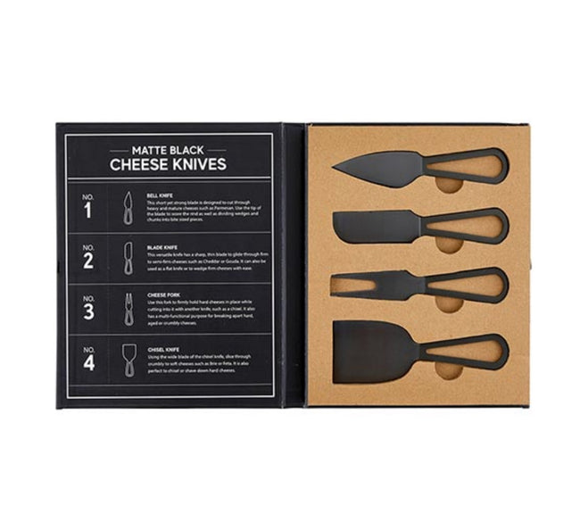 Matte Black Cheese Knife Set
