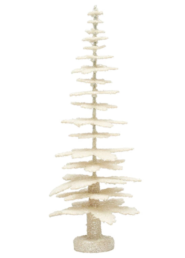 Ivory Glittered Paper Trees