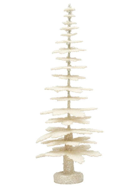 Ivory Glittered Paper Trees