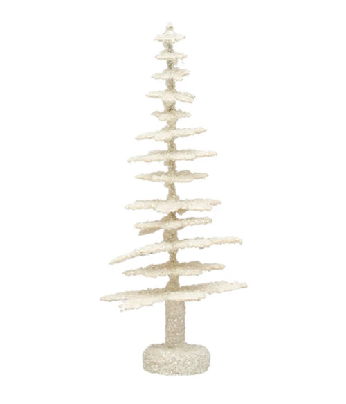 Ivory Glittered Paper Trees