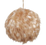 Cream & Tan Fur Ball Ornaments