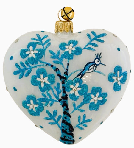 Cross My Heart Ornament by JingleNog - Red